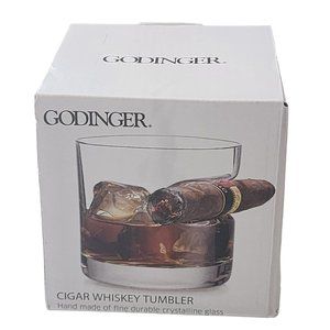 Godinger Cigar Whiskey Old Fashioned Glass Hand Made 12oz Drinkware‎